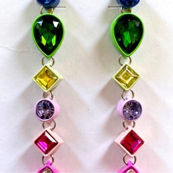 NWT 🌈 Macrae & Co. MultiColored crystals gorgeous Earrings - Picture 4 of 9